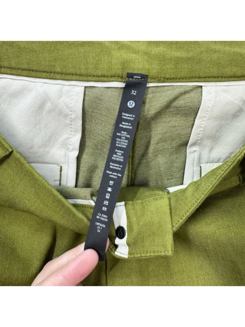 Lululemon Shorts Mens 32 Green Commission Oxford Classic Fit 7” Golf M7AUDS - Picture 3 of 6